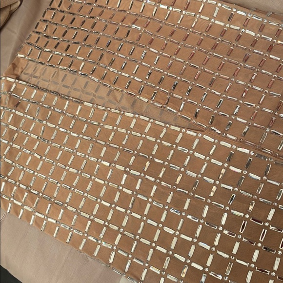 Zara sparkly mesh embellished studded halter long dress with back slit sz.S - Picture 14 of 16